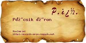 Pócsik Áron névjegykártya