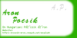 aron pocsik business card